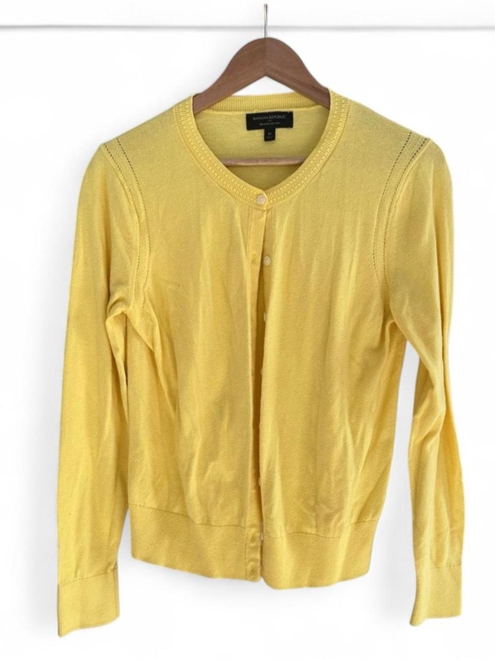 Banana Republic lightweight, vibrant yellow button-down cardigan sweater size S